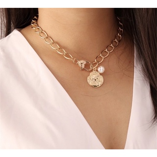 ‼️พร้อมส่ง‼️[N93] สร้อยคอวินเทจ แต่งไข่มุก