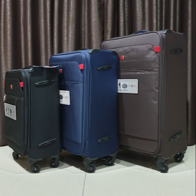 ถูกที่สุด กระเป๋า​เดินทางแบบผ้า เบาที่สุด รุ่น1913 anti32 TSA ซิปกันกรีด ซิปขยาย 4ล้อ กันน้ำ พร้อมส่งในไทย
