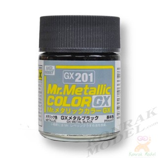 สีสูตรทินเนอร์ Mr.hobby Mr.Metallic Color GX201 METAL BLACK 18ML