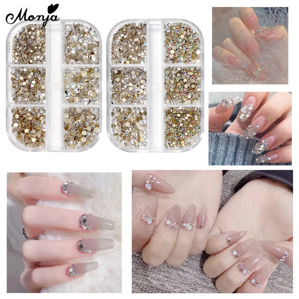 Monja Monja เล็บ 3d ตกแต่ง Rhinestone เล็บอุปกรณ์เสริม - รูปที่ 2
