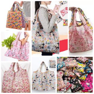 (พร้อมส่ง/มีให้เลือกถึง9ลาย)ถุงผ้า ถุงshopping ถุงช็อปปิ้ง ถุงลดโลกร้อน ถุงพับได้ ถุงลายการ์ตูน