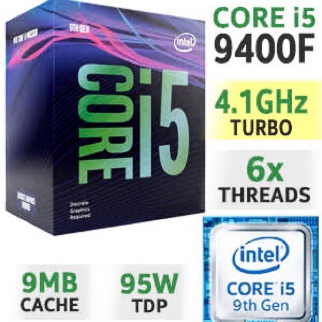 ซีพียู i5-9400f Intel core LGA 1151v2 ประกันยาว 06/2022