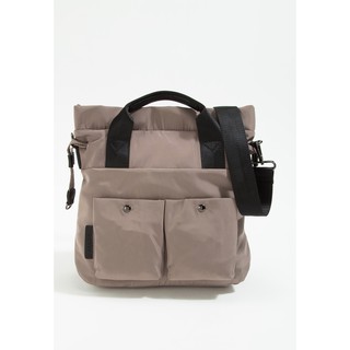 JACOB จาคอป 40455 กระเป๋าโท้ท Double Pocket Drawstring Square เทา grey