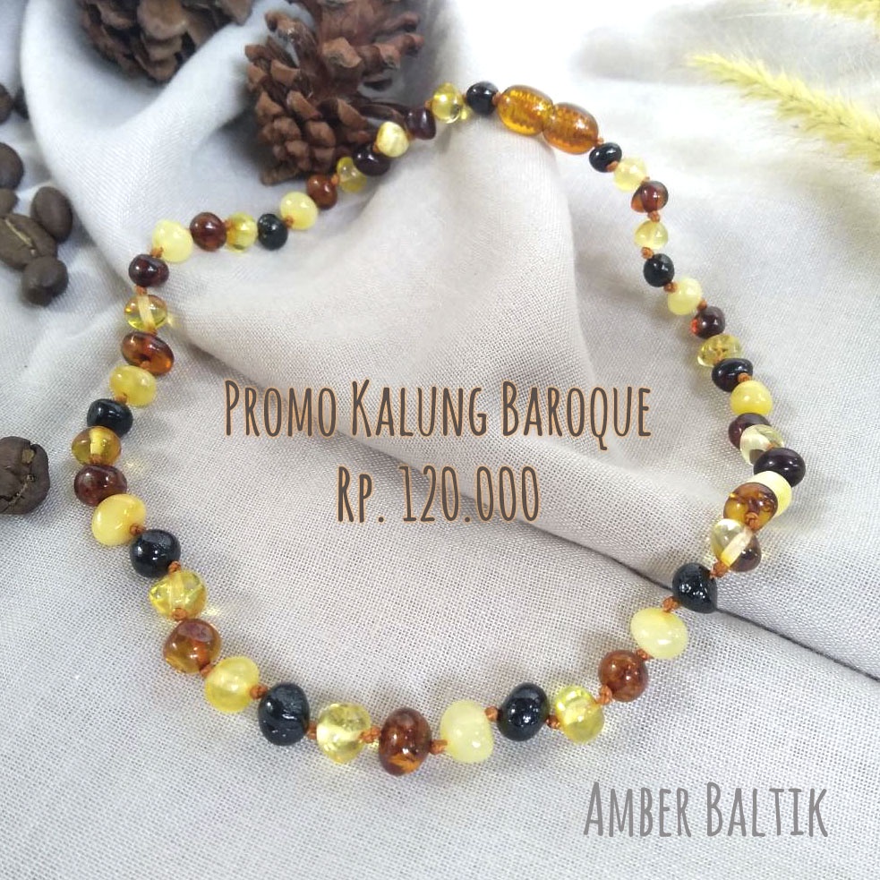 สร้อยคอ Baltic Glossy N2 Amber พรีเมี่ยม