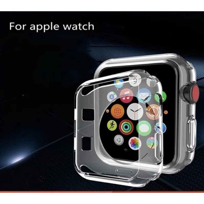 🇹🇭เคส Apple Watch Case พร้อมตัวป้องกันหน้าจอ 38/40/42/44 มม. ซิลิโคนใสแบบนิ่มสำหรับ iWatch Series SE 6/5/4/3/2/1