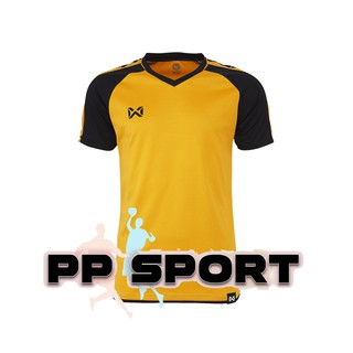 เสื้อฟุตบอลคอวีแขนสั้นสีทองดำ football warrix AMANDO WA 1556 size S-7L