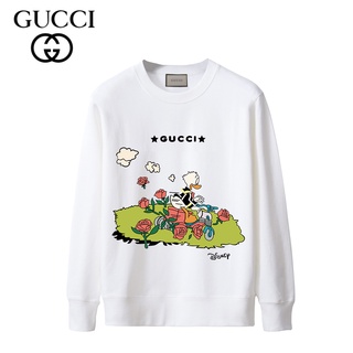 Gucci เสื้อกันหนาว คอกลม ผ้าฝ้าย พิมพ์ลาย แฟชั่นสําหรับผู้ชาย และผู้หญิง