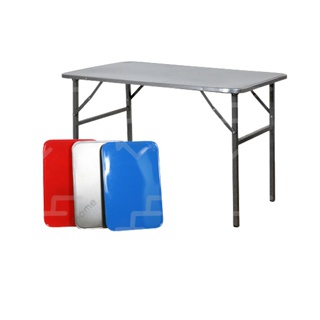 SandSukHome โต๊ะพับขาสวิงหน้าเหล็ก ขนาด 3ฟุต / 4ฟุต รุ่นขาสี่เหลี่ยม โต๊ะพับ โต๊ะขายของ โต๊ะพับแม่ค้า