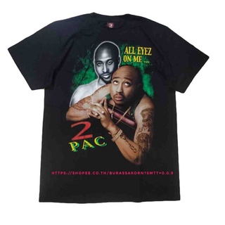 คอตต้อนคอกลม□☊✲เสื้อวง 2Pac Hip Hop T-shirt เสื้อยืดวง 2Pac TupacS-5XL