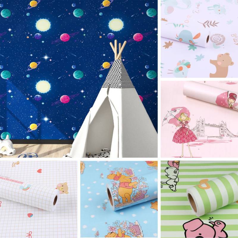 SYNTHESIS OF CUTE WALLPAPER สําหรับ CHILDREN ขนาด 45 ซม. พร้อม ADHESIVE