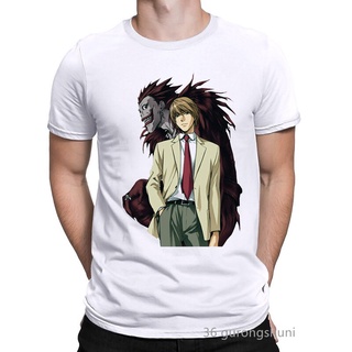 เสื้อยืดโอเวอร์ไซส์เสื้อยืดแขนสั้น พิมพ์ลายอนิเมะ Death Note Yagami Light Killer Kira สไตล์ญี่ปุ่น สําหรับผู้ชาย 90s 202