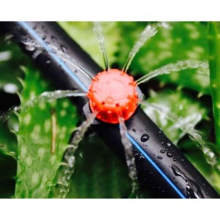 หัวน้ำหยด แบบปรับได้ 8 ทิศทาง Drip irrigation 50 ชิ้น  ใช้ได้กับสายไมโคร4/7 และ 5/7