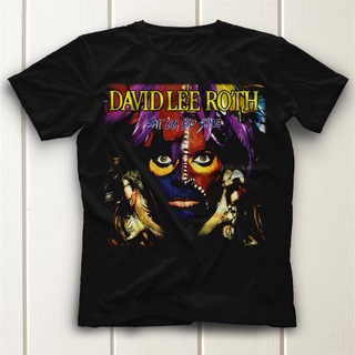 เสื้อยืด พิมพ์ลายวง David Lee Roth สีดํา สําหรับผู้ชาย และผู้หญิง