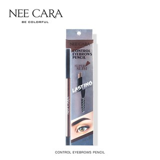 (ใช้โค้ด INCM8L3 ลด 50% สูงสุด 50 บาท)  ดินสอเขียนคิ้วหัวสลิม NEE CARA CONTROL EYEBROWS PENCIL #N412