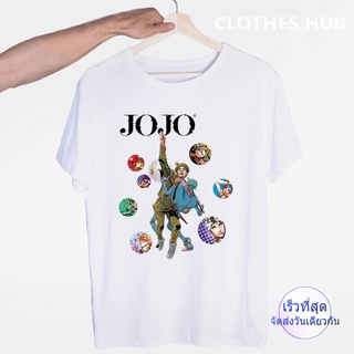 เสื้อยืดคอก ลมแขนสั้นพิมพ์ลาย Jojo Bizarre Adventure ลําลองสําหรับผู้ชาย