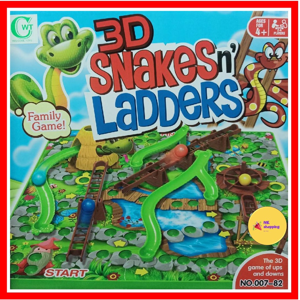 เกมบันไดงู 3 มิติ 3D Snakes &amp; Ladders เกมส์เดียว สนุกกันทั้งครอบครัว เกมบันไดงู เกมฝึกทักษะ ทางด้านคณิตศาสตร์ การนับ