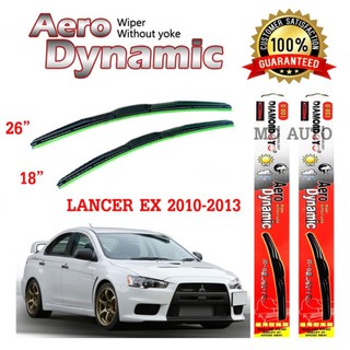 ใบปัดน้ำฝนทรง Aero Dynamic (Diamond eye) ขนาด 18" 24" นิ้ว สำหรับ MITSUBISHI LANCER EX 2010-2013 จำนวน 1 คู่