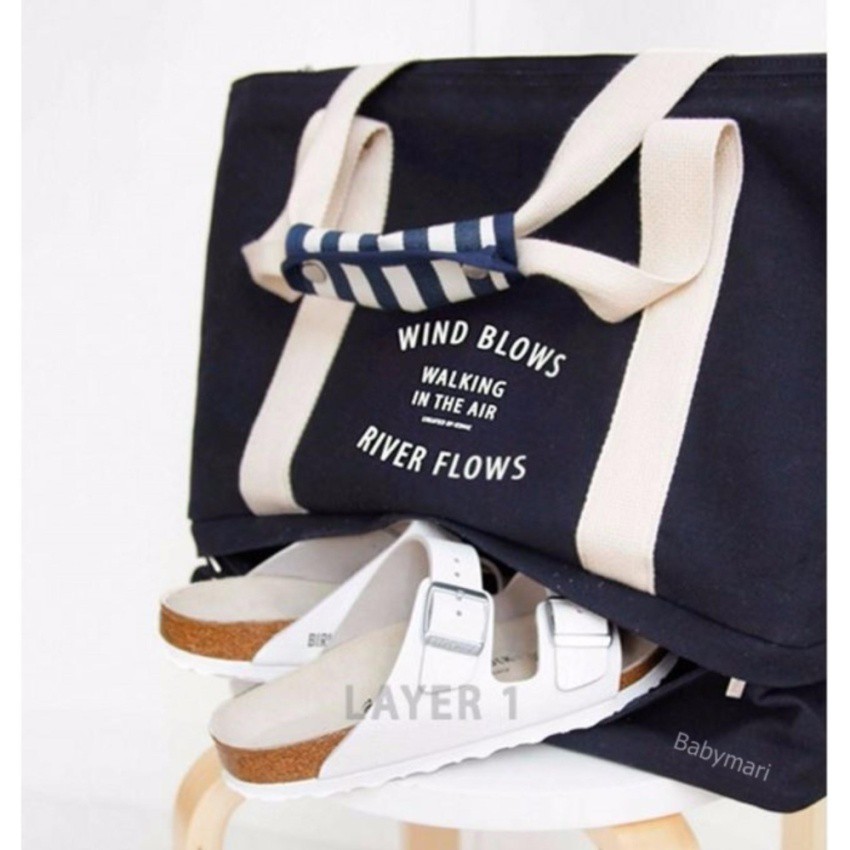 Babymari กระเป๋าเดินทางแบบมีช่องเก็บรองเท้า กระเป๋าเดินทางแบบสะพายข้าง กระเป๋า 1 day trip