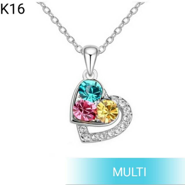 แฟชั่น Love สร้อยคอจี้หินชุบ K16