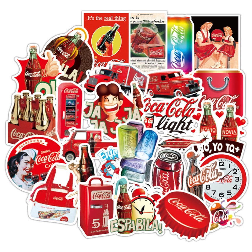 50ชิ้น/เซ็ต สติ๊กเกอร์ Coca-Cola Series 02 Diy แฟชั่นสติ๊กเกอร์ Doodle กันน้ํา