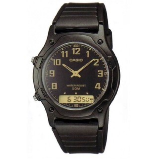 Casio Standard Analog-Digital นาฬิกาผู้ชาย สายเรซิ่น รุ่น AW-49H-1B- Black