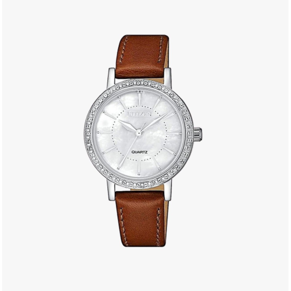 CITIZEN  นาฬิกาข้อมือผู้หญิง  Mother Of Pearl Lady Watch Quartz รุ่น EL3040-12D