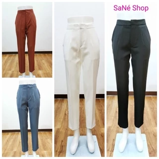 📌📌📌9 สี กางเกงทำงาน​ผู้หญิง (ทรง​ Slack)​ ทรงสแล็ค​ขายาว กระบอกเล็ก ผ้าเปเป้​ ​by SaNe​ Shop 📌📌📌