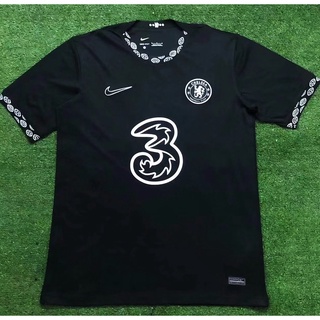 เสื้อกีฬาแขนสั้น ลายทีมชาติฟุตบอล Chelsea 2022 23 ชุดเหย้า สีดํา สําหรับผู้ชาย