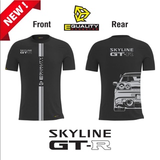 เสื้อซิ่ง ลาย Skyline GTR เสื้อยืด คอกลม เนื้อผ้านุ่ม ใส่สบาย (สีขาว/ดำ)