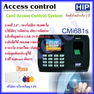HIP CMi681s Finger Scan Keycard เครื่องสแกนนิ้ว ทาบบัตร ลงเวลางาน เข้า-ออก ล็อคประตู Access Control