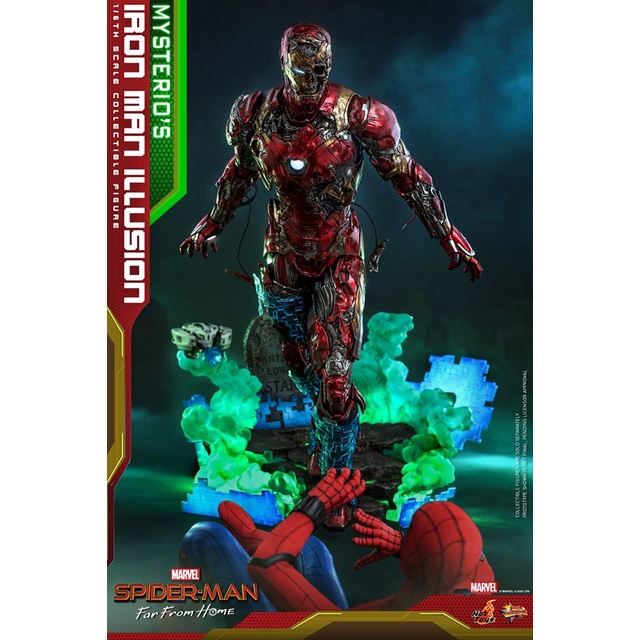 พร้อมส่ง ฟิกเกอร์ โมเดล ของสะสม Hot Toys MMS580 1/6 Spider-Man: Far From Home - Mysterio’s Iron Man Illusion