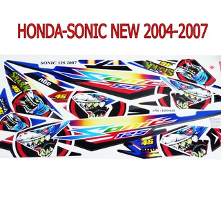 A สติ๊กเกอร์ติดรถมอเตอร์ไซด์ลายการ์ตูน สำหรับ HONDA-SONIC NEW ปี2004-2007 ลายฉลาม V2  สีน้ำเงิน