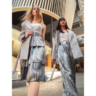 Metallic Pleat Setพร้อมเข็มขัดให้ฟรี⁣