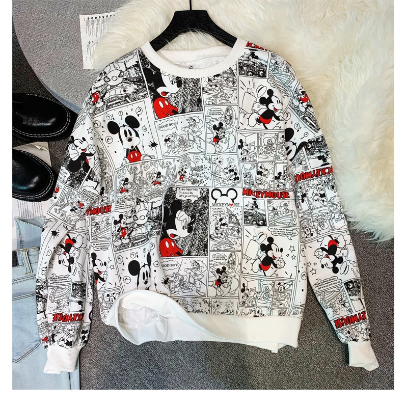 Mickey เสื้อแขนยาวลายการ์ตูนฮิต ใส่กะอะไรก็น่ารัก กันหนาว กันแดด ไซส์ใหญ่ BK-085