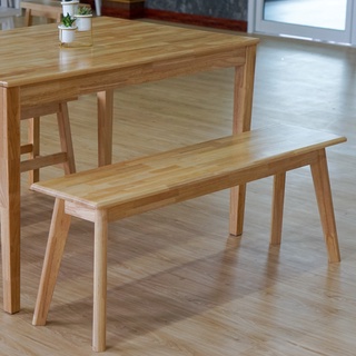 เก้าอี้ม้านั่งยาวไม้ยางพาราแท้ ขนาด 120x30x45 Cm *ราคาสินค้ารวมค่าจัดส่งแล้ว*