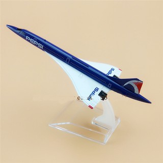 โมเดลเครื่องบิน PEPSI CONCORDE (16 cm) ทำด้วยเหล็ก สวย งานละเอียด - ของขวัญ ของเล่น ตั้งโชว์เสริมฮวงจุ้ย