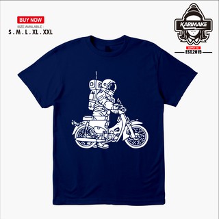 เสื้อยืดผ้าฝ้ายพิมพ์ลายแฟชั่น เสื้อยืด ลายนักบินอวกาศ Honda C70