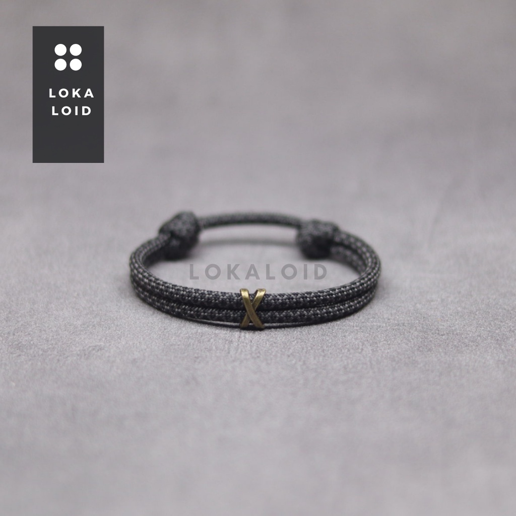 สร้อยข้อมือ Paracord 550 พรีเมี่ยม 4 มม.Simple Knot X ลูกปัดโลหะ spacer Unisex ผู้ชายผู้หญิงคู่ Elegant Classy LOCALOID