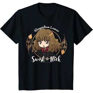 ROUND คอลูกเรือเสื้อยืด พิมพ์ลายอนิเมะ Harry Potter Hermione Granger Swish And Flick สําหรับเด็ก-4XL