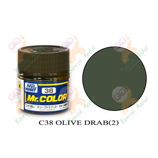 สีสูตรทินเนอร์ Mr.hobby Mr.color C38 Olive Drab (2) Semi-Gloss 10ml