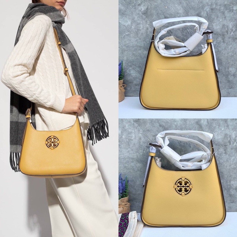 🎀 (สด-ผ่อน) กระเป๋าสะพาย สีเหลือง สีแดง 11 นิ้ว Shop 82982 TORY BURCH MILLER SMALL HOBO