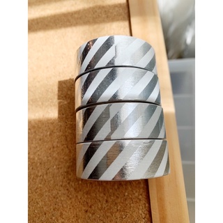 🤍 SILVER STRIPE WASHI TAPE 🤍 วาชิเทป เทป ลายทาง สีเงิน 🤍