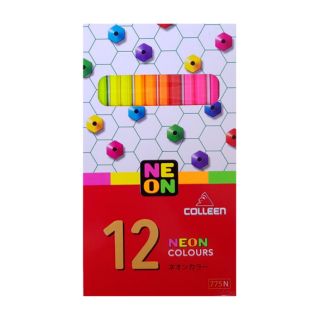 สีไม้คอลลีน Colleen 12​แท่ง12 สีนีออน​​#775N(แท่งเหลี่ยม)