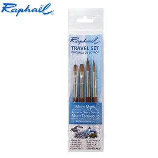 Raphael(ราฟาเอล) ชุดพู่กัน Multi media travel set 4 ด้าม P10612.30