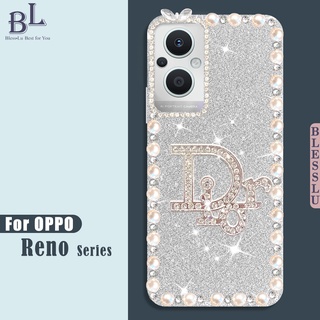 BL เคส Case Oppo Reno 10 8T 7 5G 8z 7Z 6Z 5G 6 5 4 5G 4G Pro Reno2 F Reno4 F กำหนดเอง เคสมือถือ 3D ความหรูหรา ยีราฟ กวาง ไข่มุก Phone Case วอเตอร์ดร็อป ไดมอนด์ บลิง กลิตเตอร์