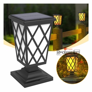 N260C  Solar Flame Light เปลวไฟ 5โหมด โคมไฟหัวเสา โซล่าเซลล์