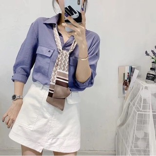 เสื้อเชิ้ตแขนยาวพร้อมผ้าพันคอ