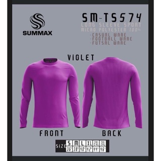 เสื้อกีฬาคอกลมสีล้วนแขนยาว Summax SM-TS574 ผ้าไมโครเนื้อลื่นแห้งเร็วใส่สบาย สีม่วง