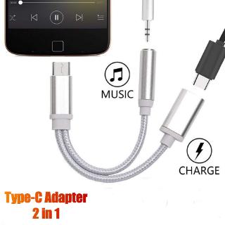 2 in 1 Type C ถึง 3.5 มิลลิเมตร Aux แจ็ค Type-C ชาร์จอะแดปเตอร์แยกเสียงสำหรับหัวเว่ย Mate 20 30 P Ro Xiaomi Mi 9 8