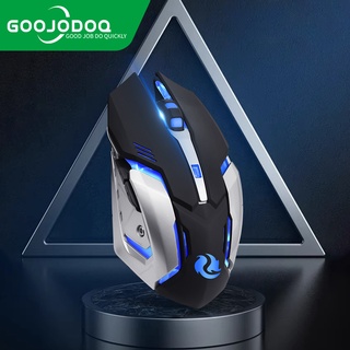 GOOJODOQ เมาส์เกมมิ่งไร้สาย 1600 Dpi Led Backlit 2.4 G Usb สําหรับคอมพิวเตอร์ แล็ปท็อป PC